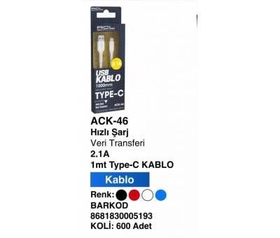 ACL ACK-46 Type-C Kablo