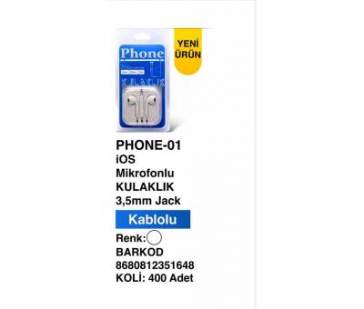 PHONE-01 iOS Mikrofonlu Kulaklık